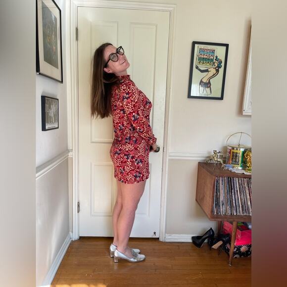 70s Vintage Oops California Long Sleeved Mini Dress - Picture 2 of 11